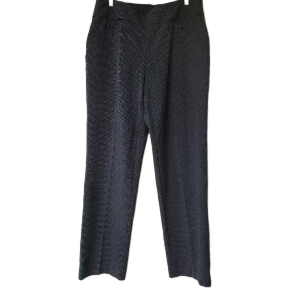 Investments Navy Blue Textured Dot Dress Pants - Size 10R